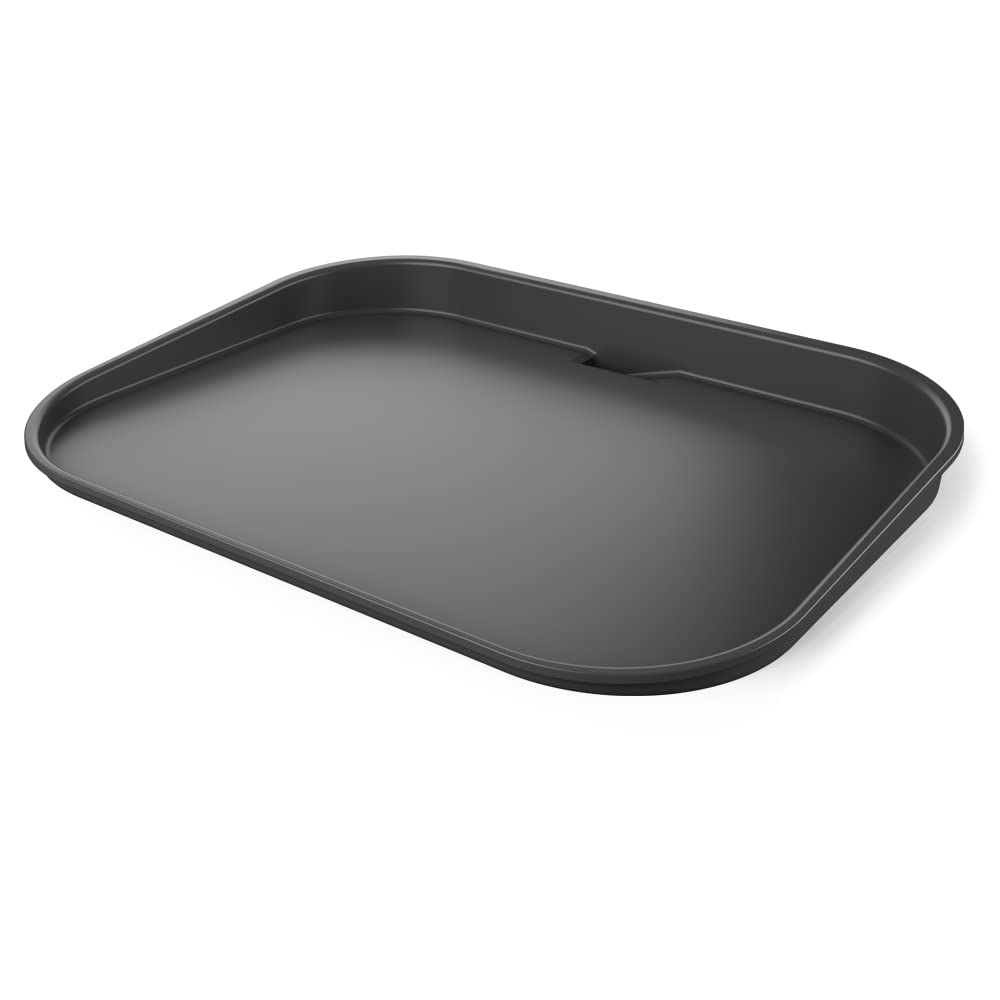 Ninja griddle front view showing sleek black-grey finish and sturdy edges for easy searing