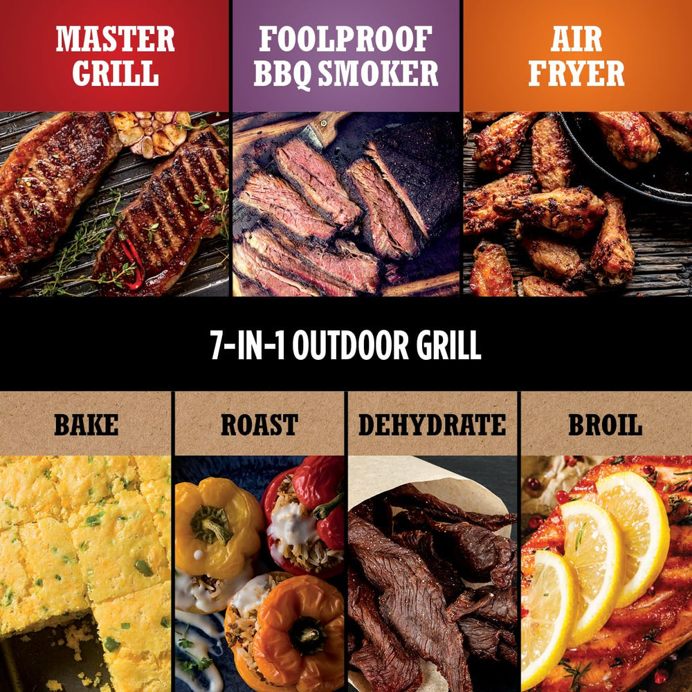 Ninja Woodfire Pro producing visible smoke to flavor food with real wood aroma