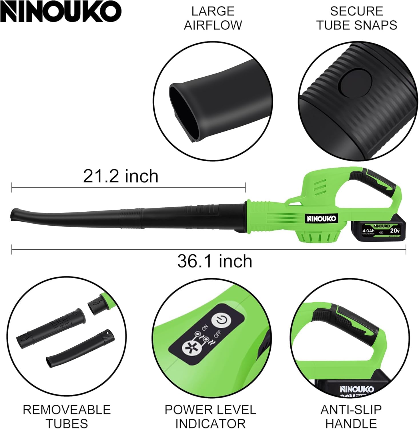 NINOUKO on patio during cleanup showing cordless convenience and ease