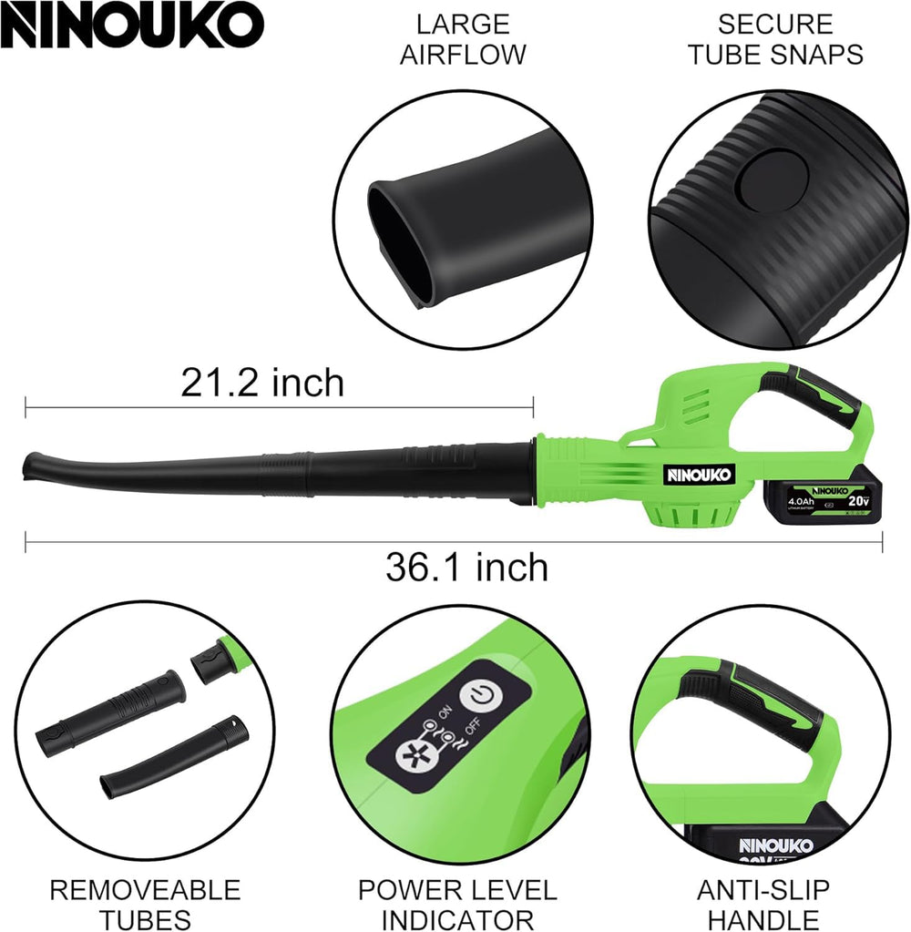 NINOUKO on patio clearing debris to show efficient everyday maintenance