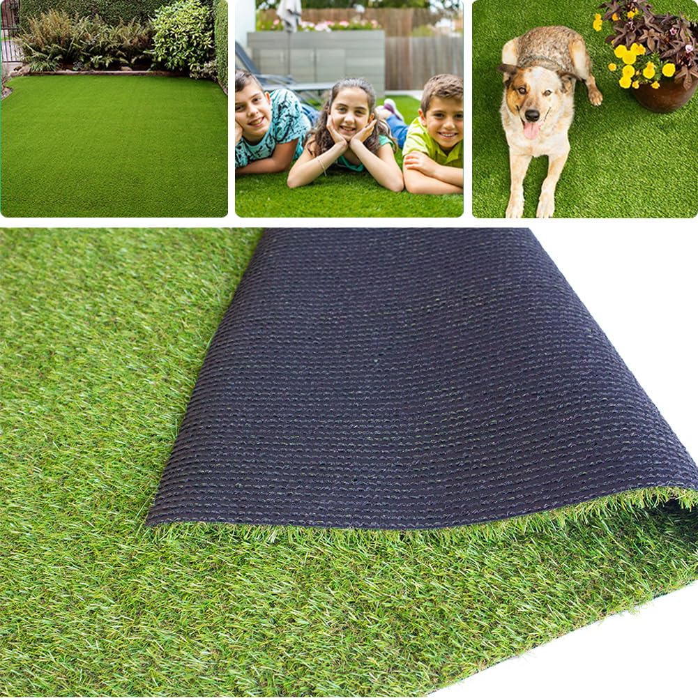NINXANG front view of rolled turf rug showing neat edges and realistic look benefits longevity