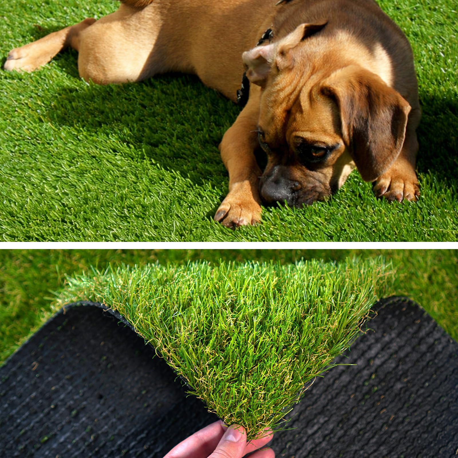 NINXANG front view of 4x6 turf rug showing lush realistic grass and curb appeal