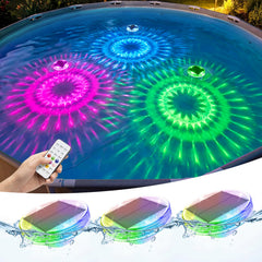 NIORSUN front view of floating pool lights showing bright colors and easy placement