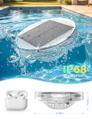 NIORSUN floating lights in pool at night creating colorful ambiance for backyard gatherings