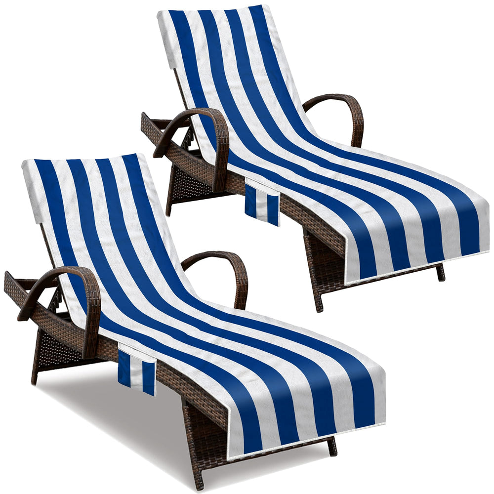 NISDOING front-facing lounge chair cover shows full stripe and fit benefit