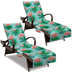 NISDOING front view green coral pink flamingo showing colorful design and coverage