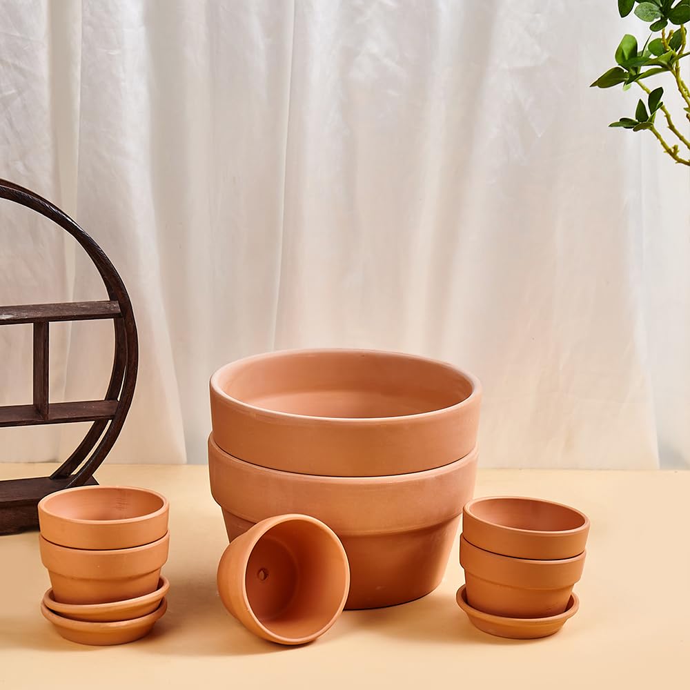 NiSevenLiving pot next to ruler and hand showing true 8-inch scale for fit planning