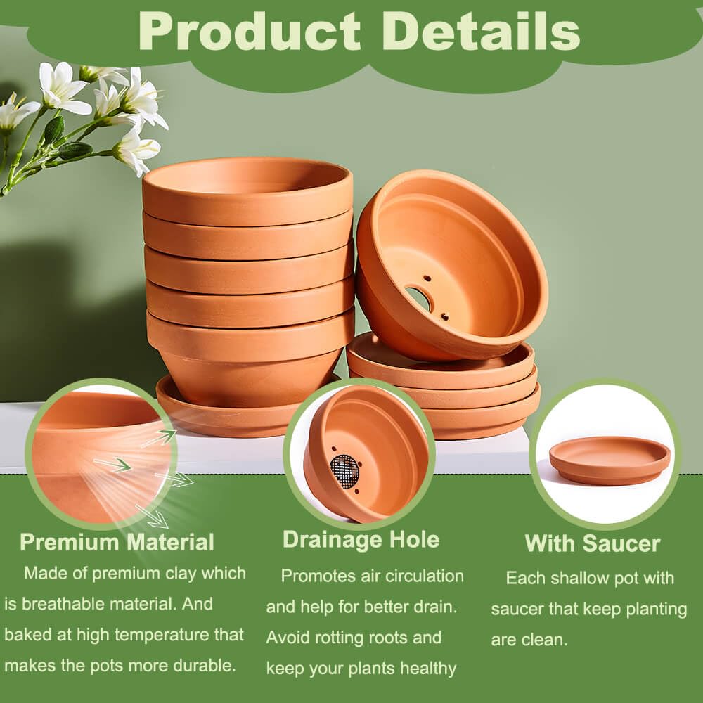 NiSevenLiving terracotta close texture shot showing breathable clay that aids drainage