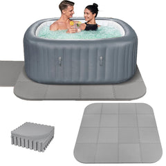 Nisorpa front view of assembled hot tub mat showing complete coverage and protection