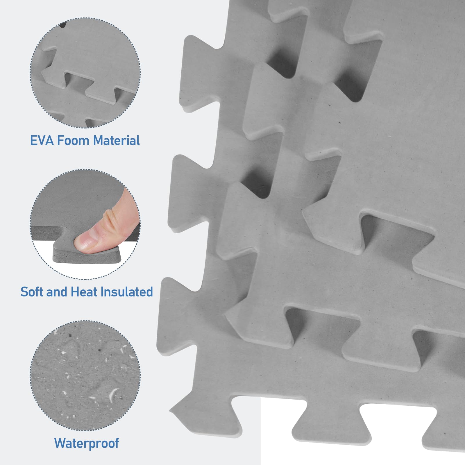 Nisorpa close-up of interlocking foam tiles highlighting non-slip, durable surface