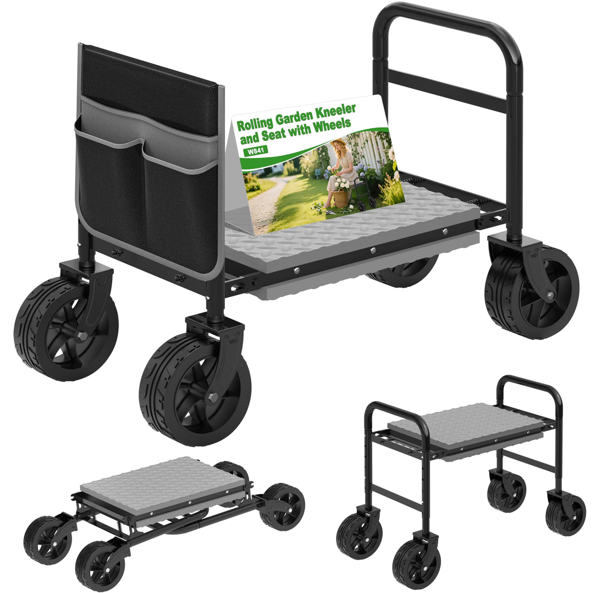 NIUXX front view folded stool showing compact storage and portability