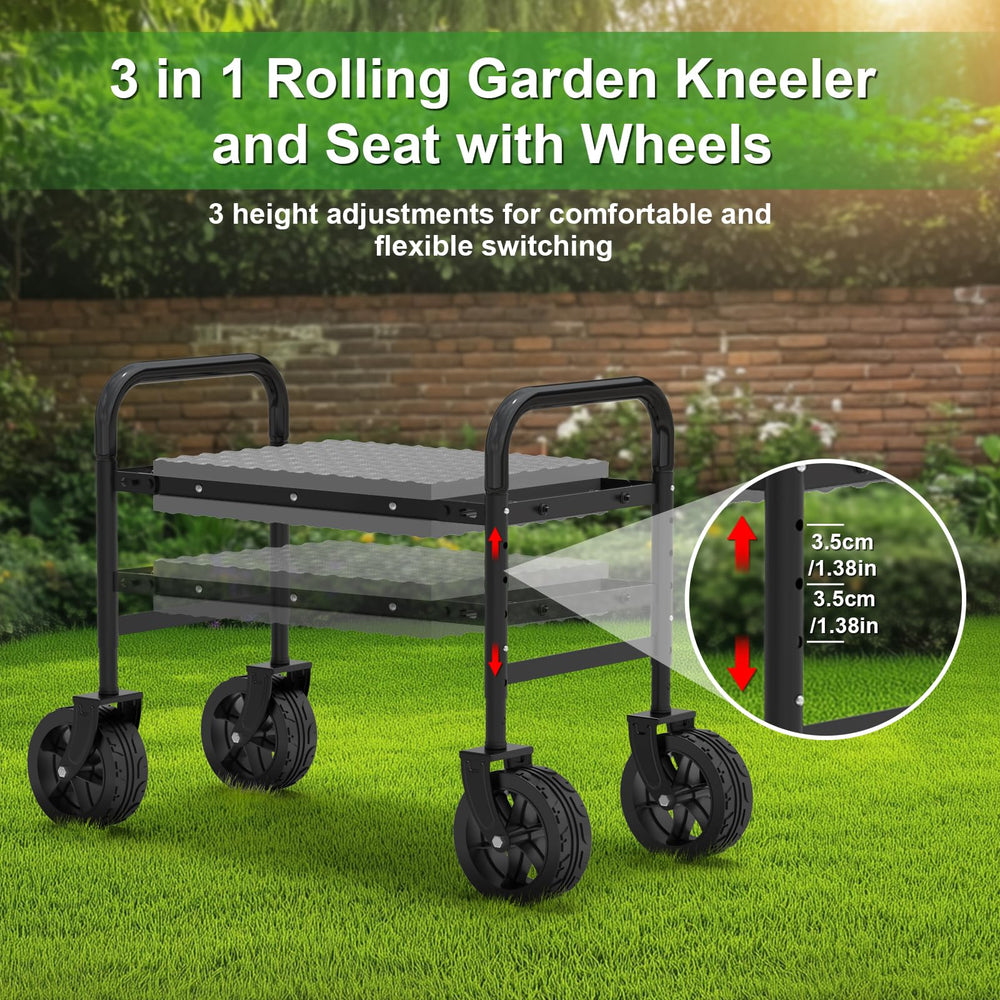 NIUXX side view of 360° wheels rolling smoothly across lawn terrain