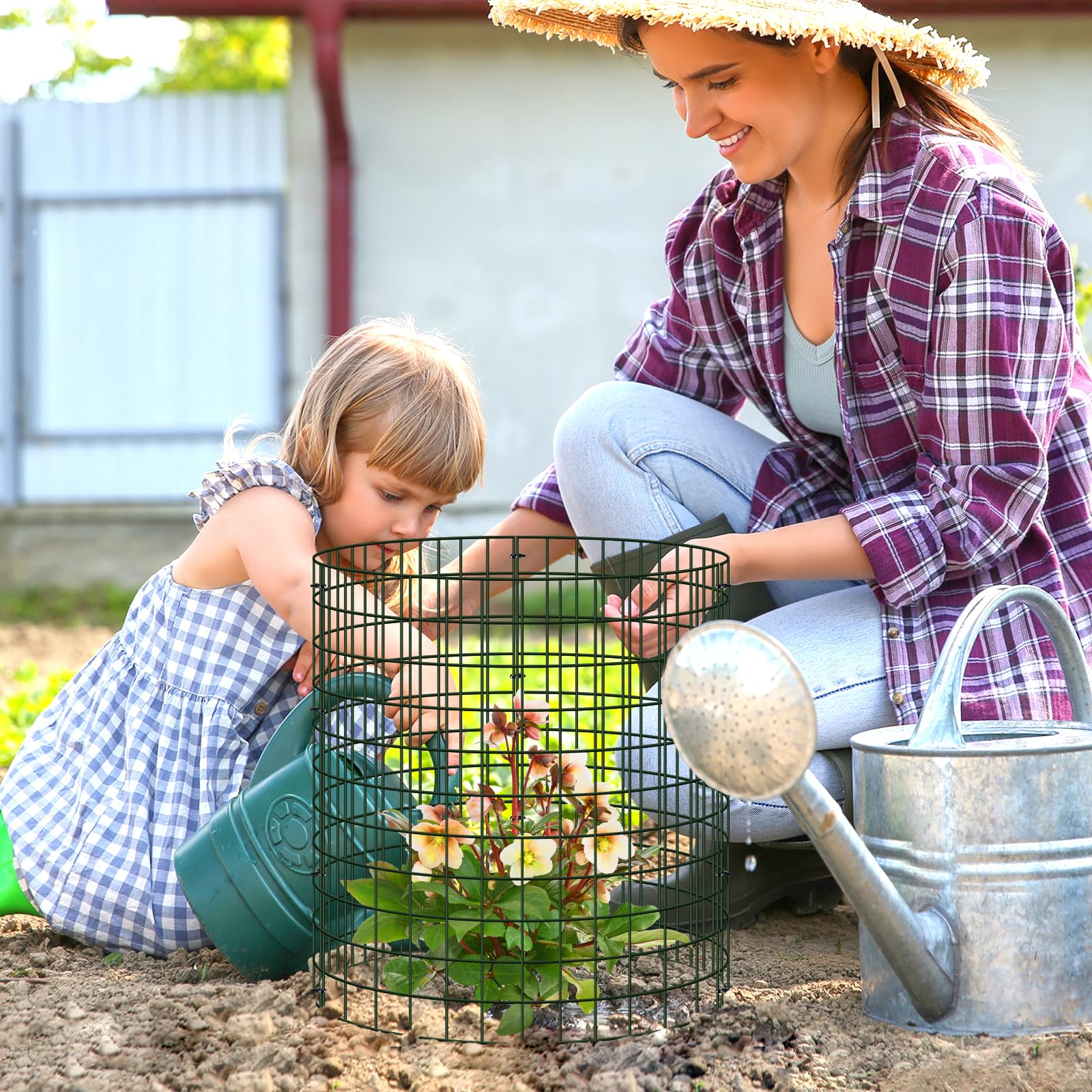 Niuyhe assembled 14-inch plant protector cage demonstrating sturdy barrier and airflow