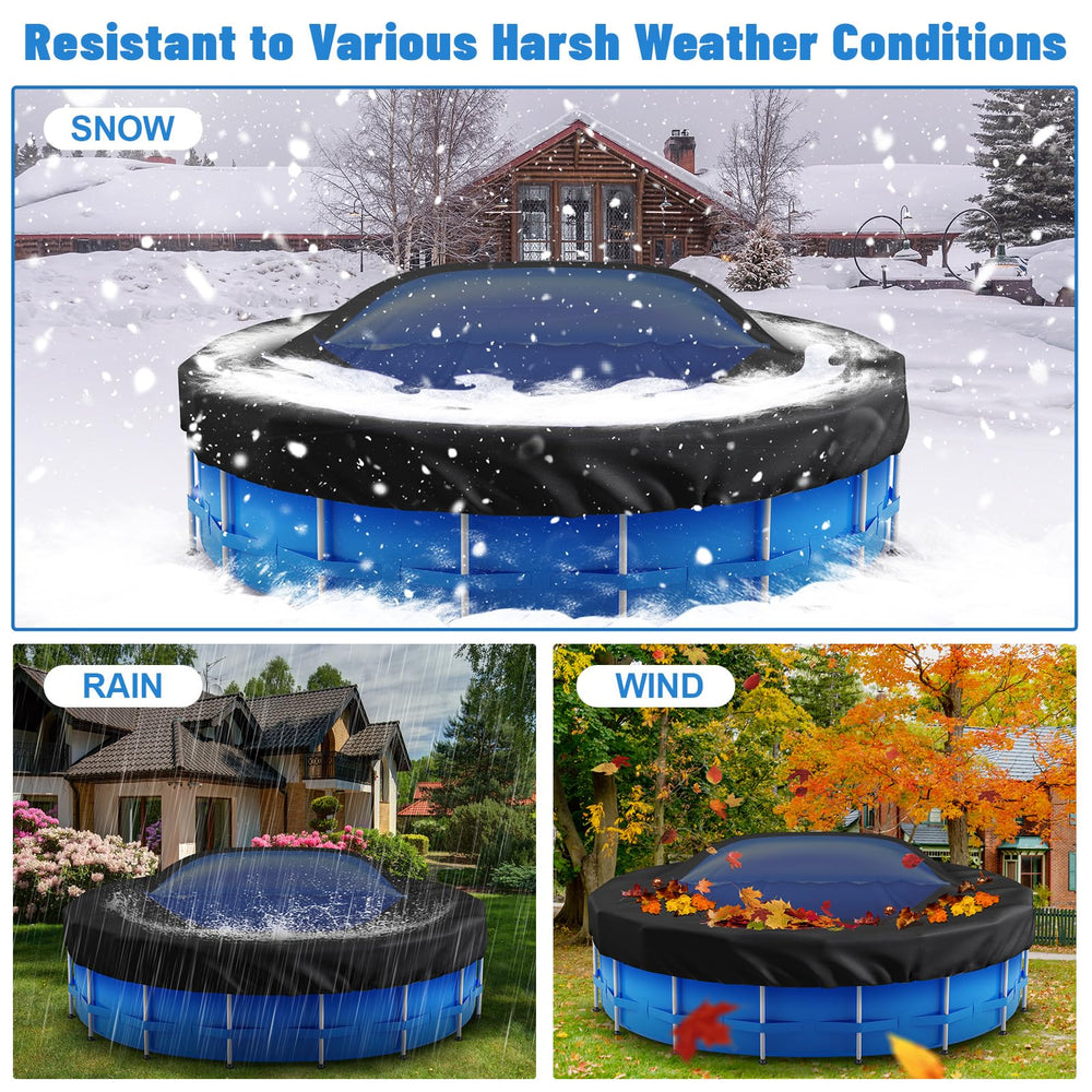 Niuyhe inflated pool pillow centered under cover showing ice-pressure protection