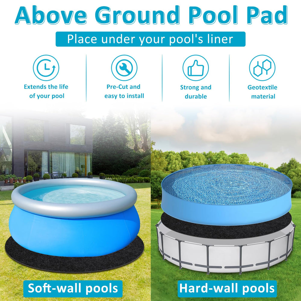 Niuyhe pad installed under pool illustrating liner protection benefit