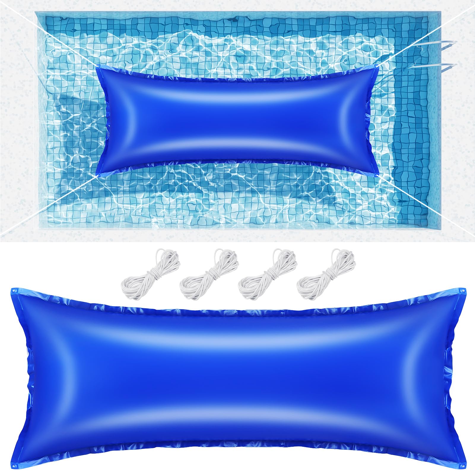 Niuyhe pool pillow front view showing durable vinyl and coverage benefit