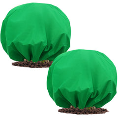 NNG front view of two green round plant covers showing packaging and size benefits