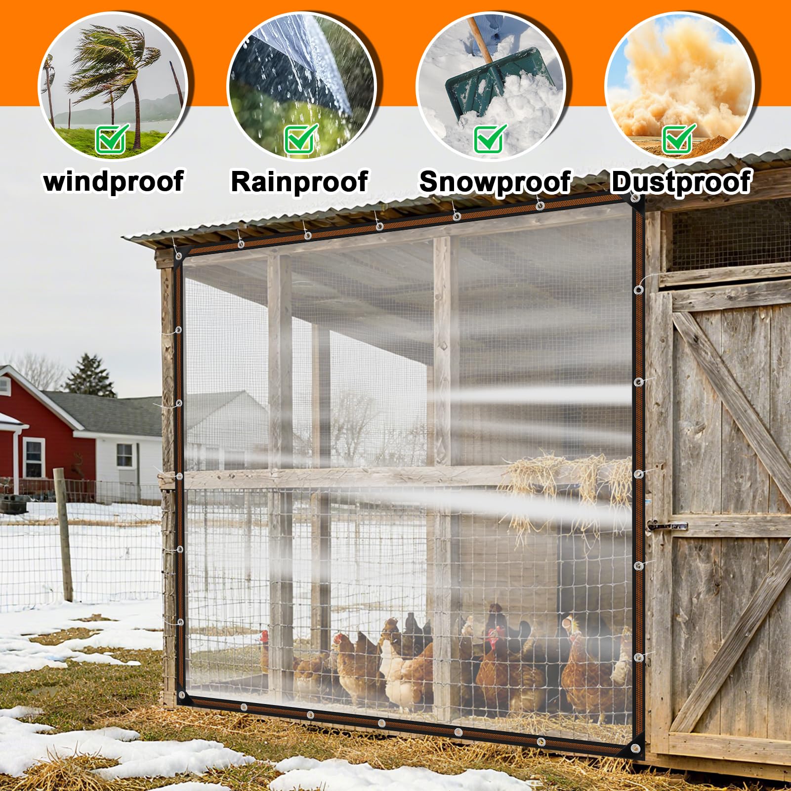 NNG tarp protecting garden furniture and plants in winter for weather protection