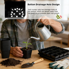 NNG top-down tray with pots arranged to maximize bench space efficiently