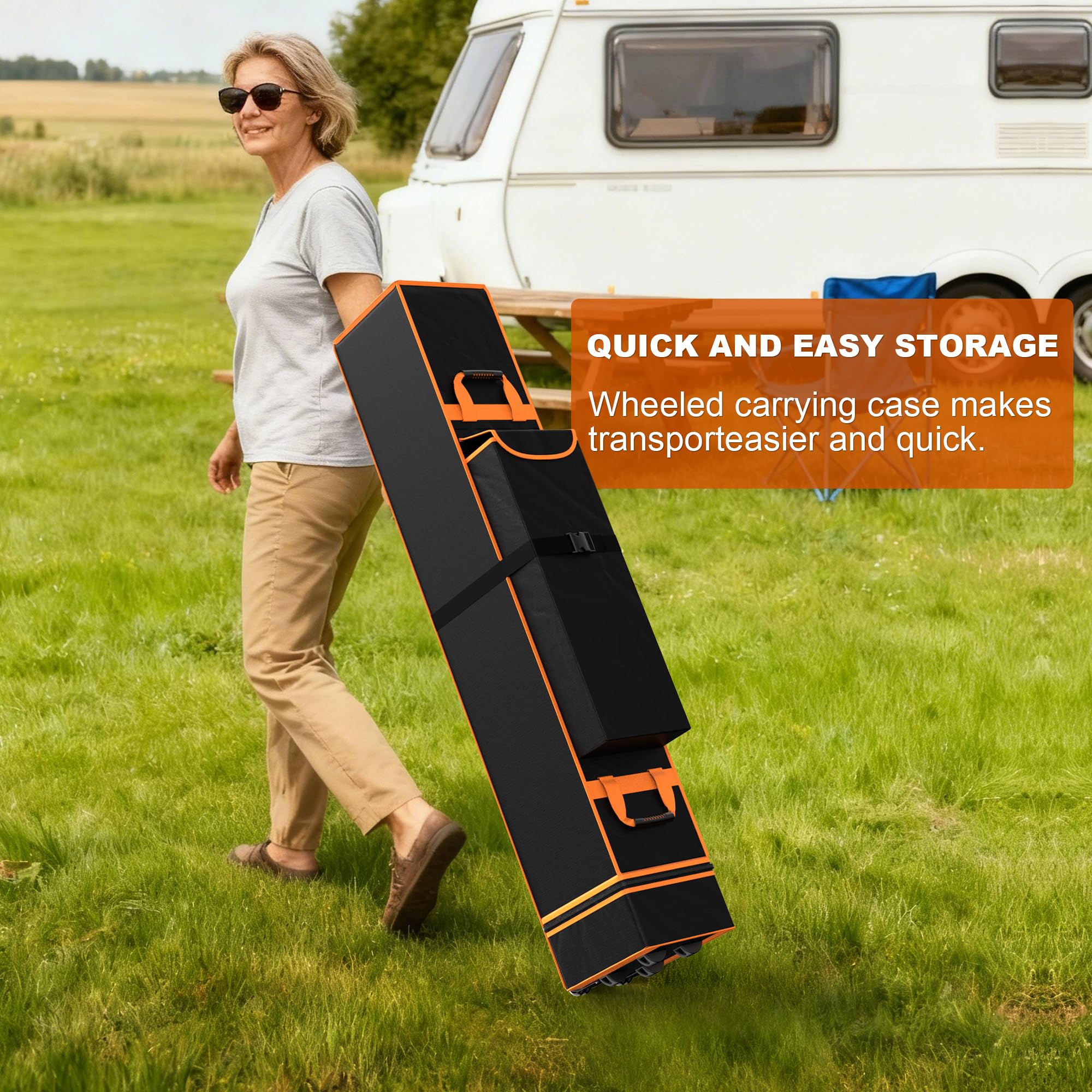 NOAHST wheeled bag being pulled at an outdoor event for convenient mobility