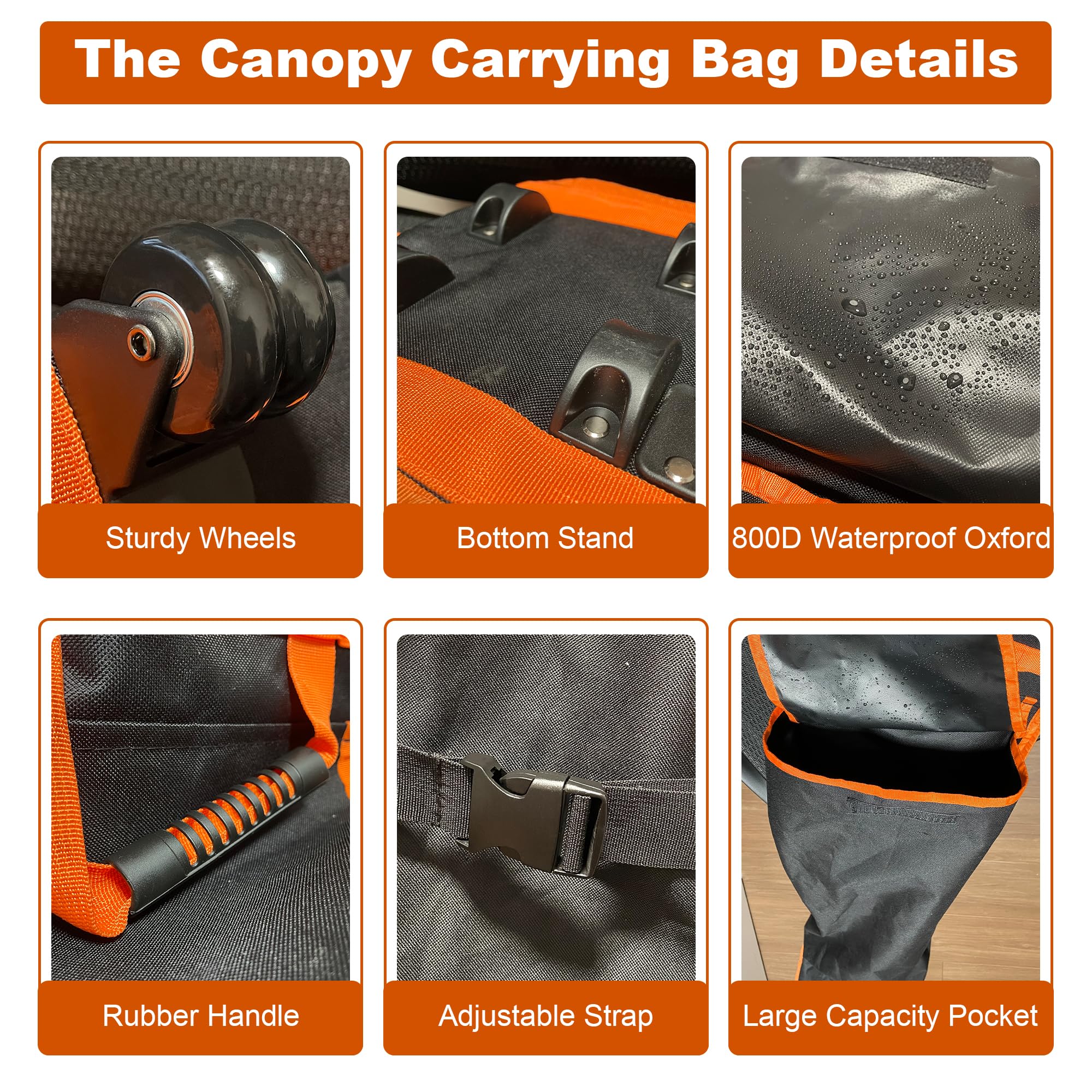 NOAHST open main compartment containing a folded canopy for organized storage