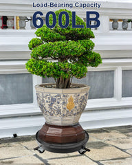 NOAMOO in-use image with large ceramic planter showing easy movement benefit