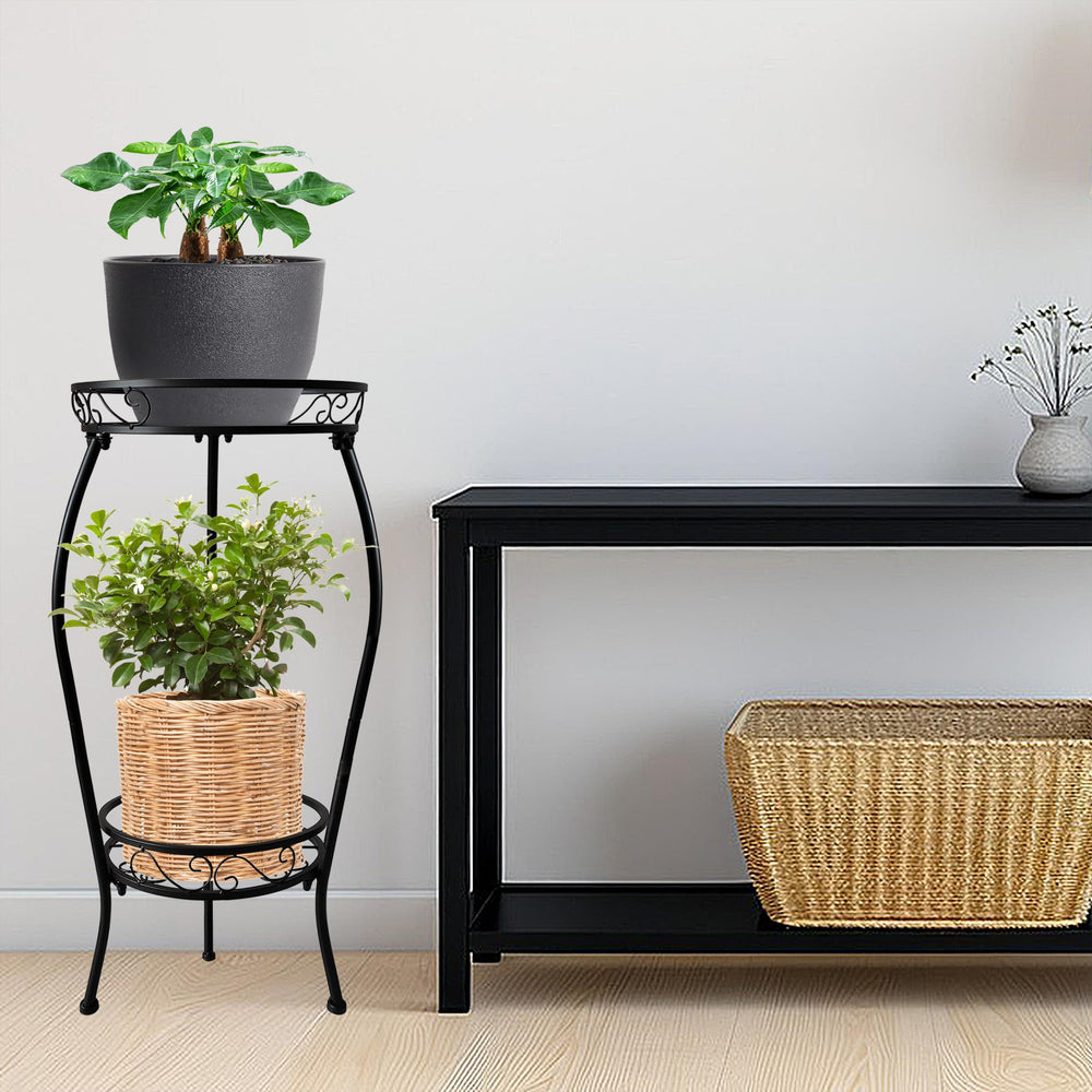 NOAMOO plant stand in living room showing tidy multi-plant display benefit
