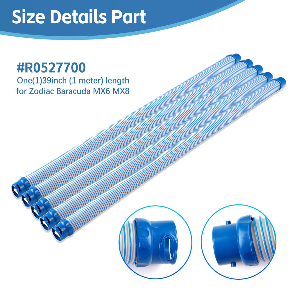nobushe hose connected to Zodiac cleaner demonstrating easy installation