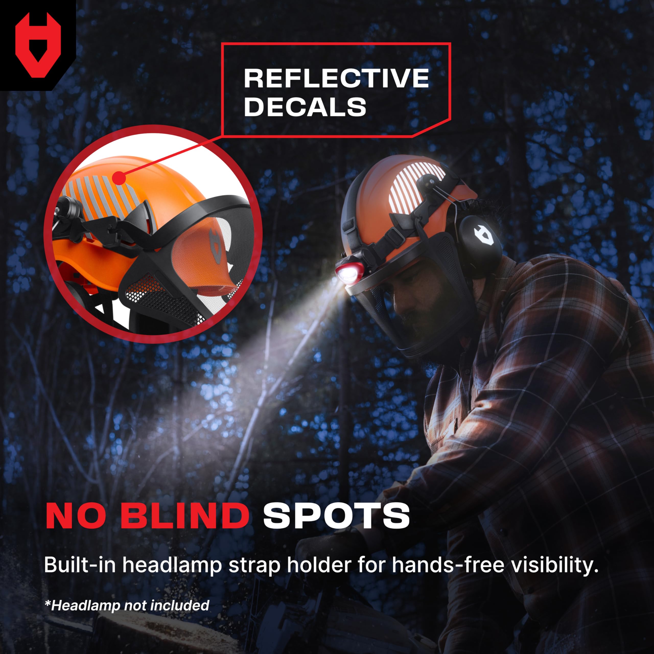 NoCry lifestyle arborist using helmet demonstrating on-the-job protection