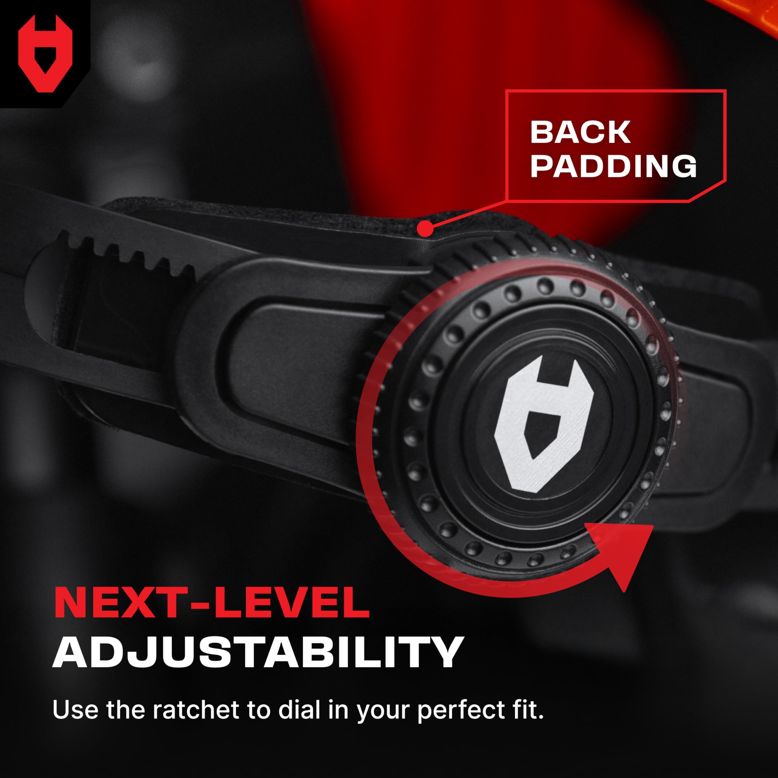 NoCry side guard and textured shell resisting impacts and debris