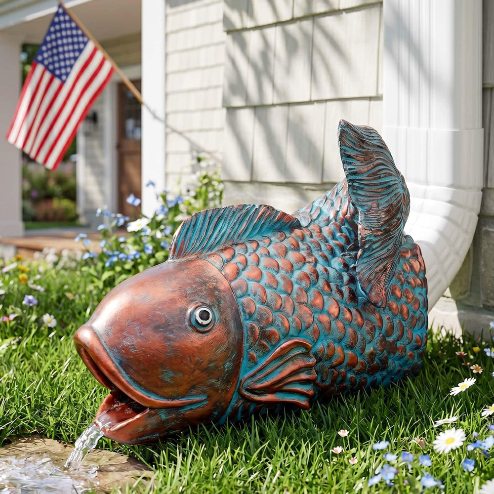 Noegrus koi front view showing decorative design and functional outlet benefit