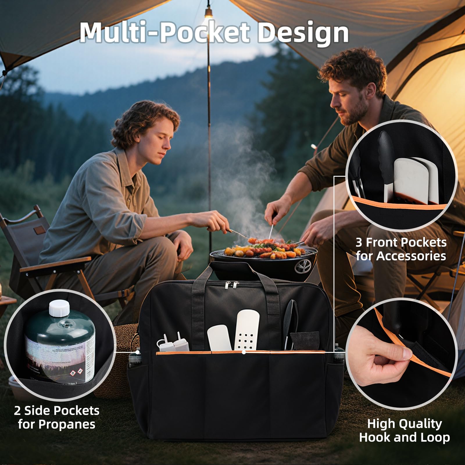 NOELIFE front pockets filled with tools, organized storage on the go