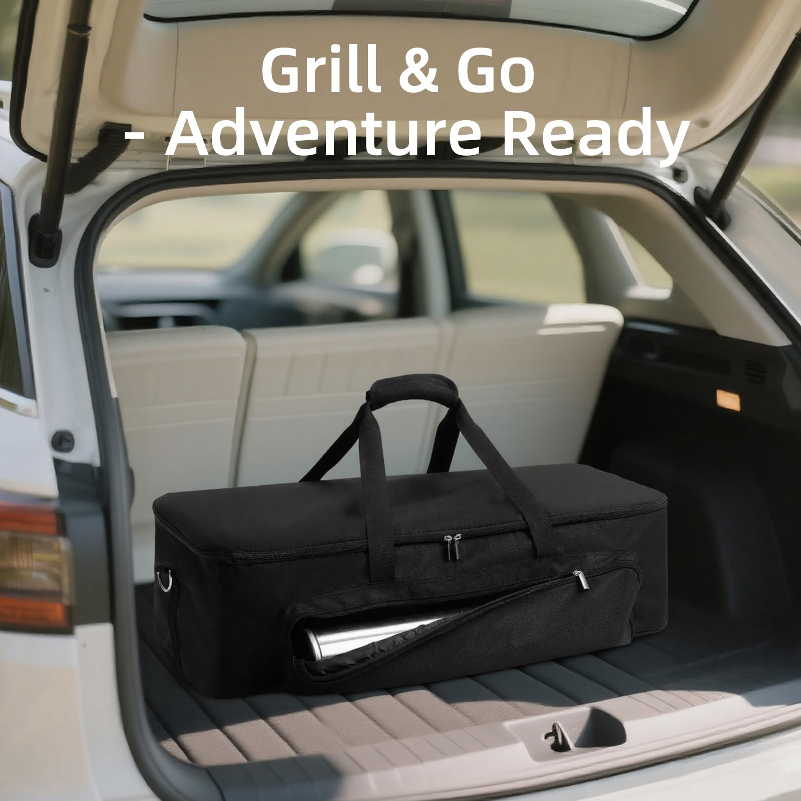 NOELIFE carrying bag at backyard picnic showing protected Ooni oven on the move