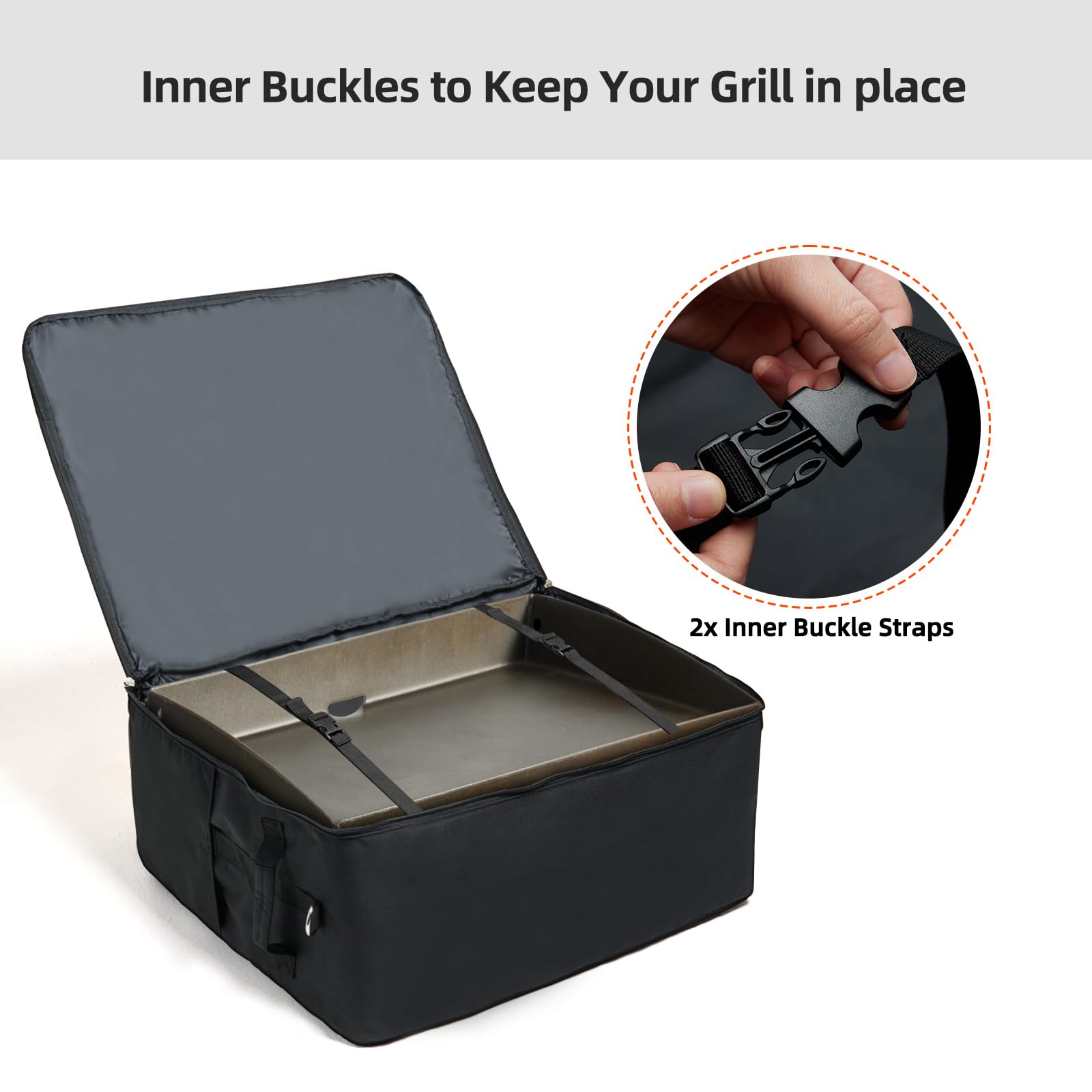 NOELIFE open side pockets holding tools and seasonings for convenience
