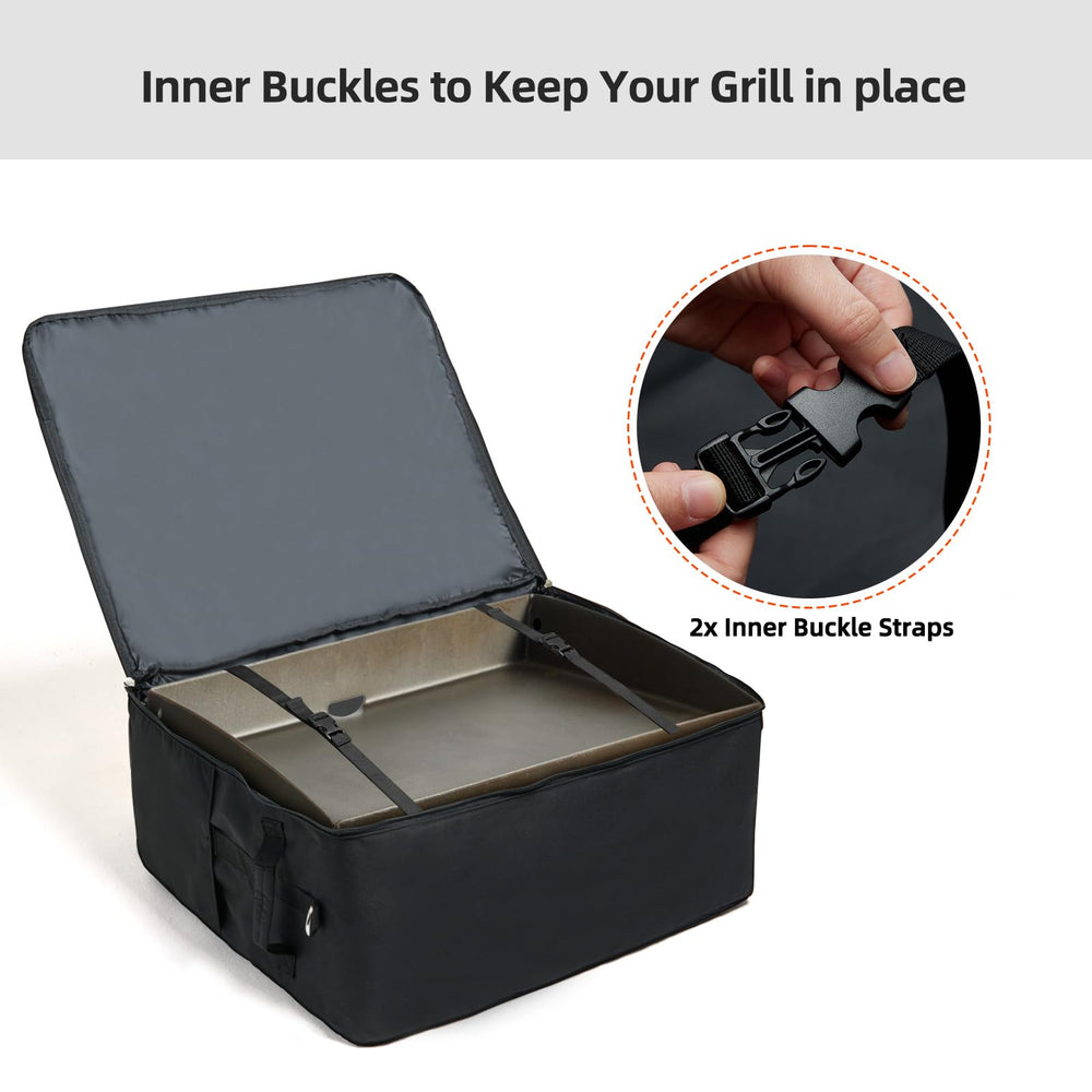NOELIFE open side pockets holding tools and seasonings for convenience