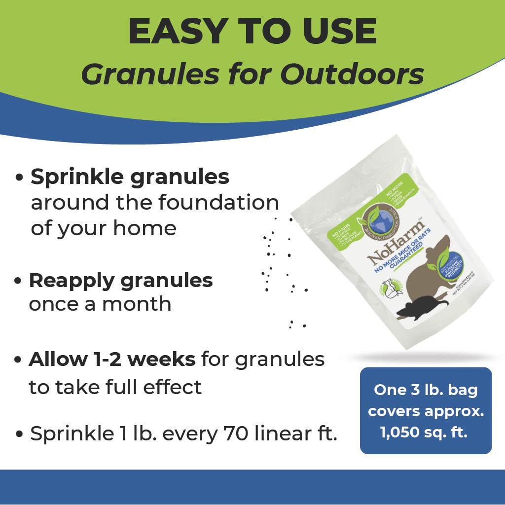 Garden perimeter treated with NoHarm granules illustrating eco-friendly yard protection