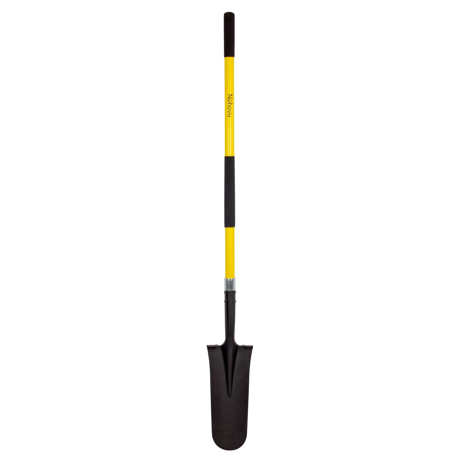 Nohovu shovel front view showing blade and handle for reliable digging