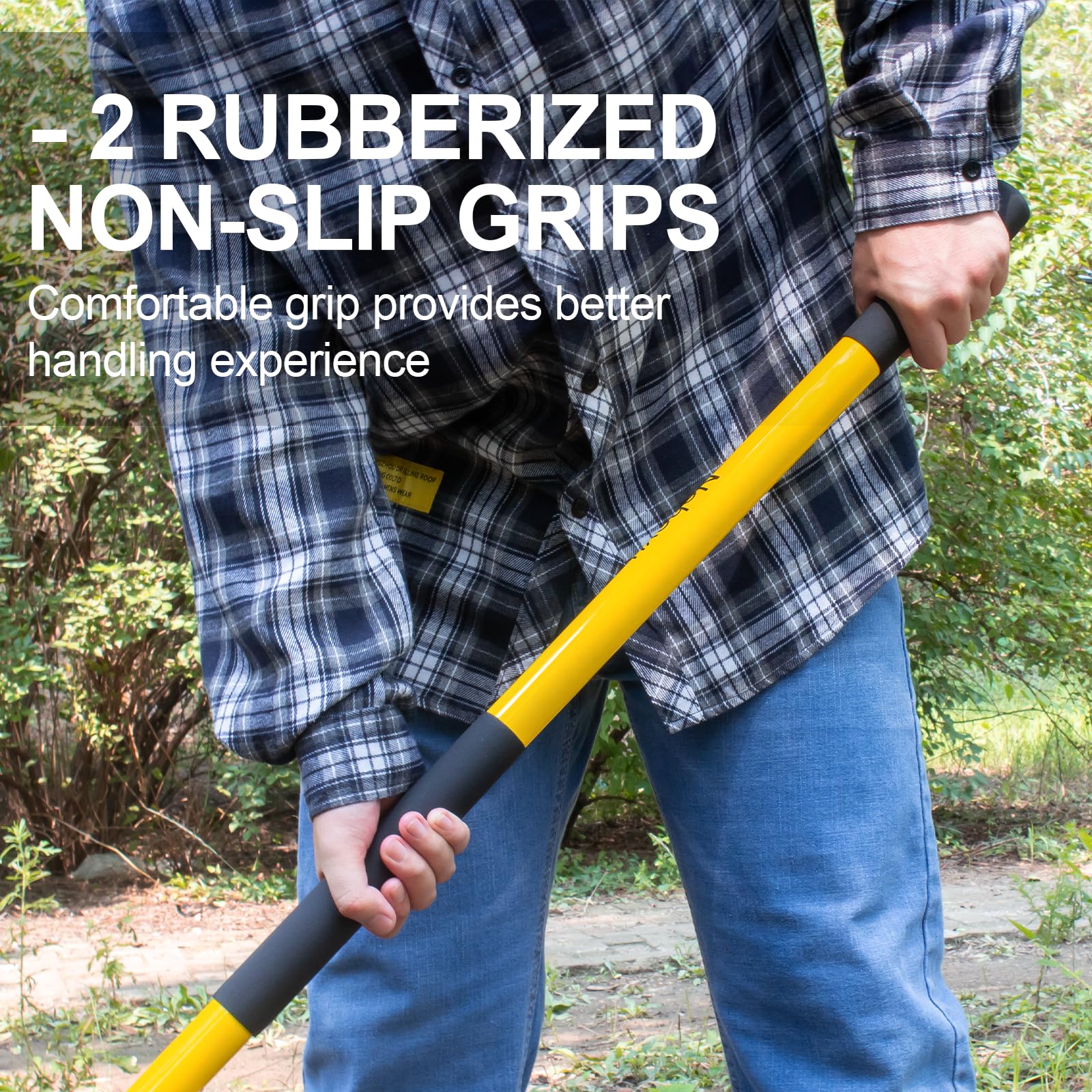 Nohovu shovel full-length in use reducing back strain during digging