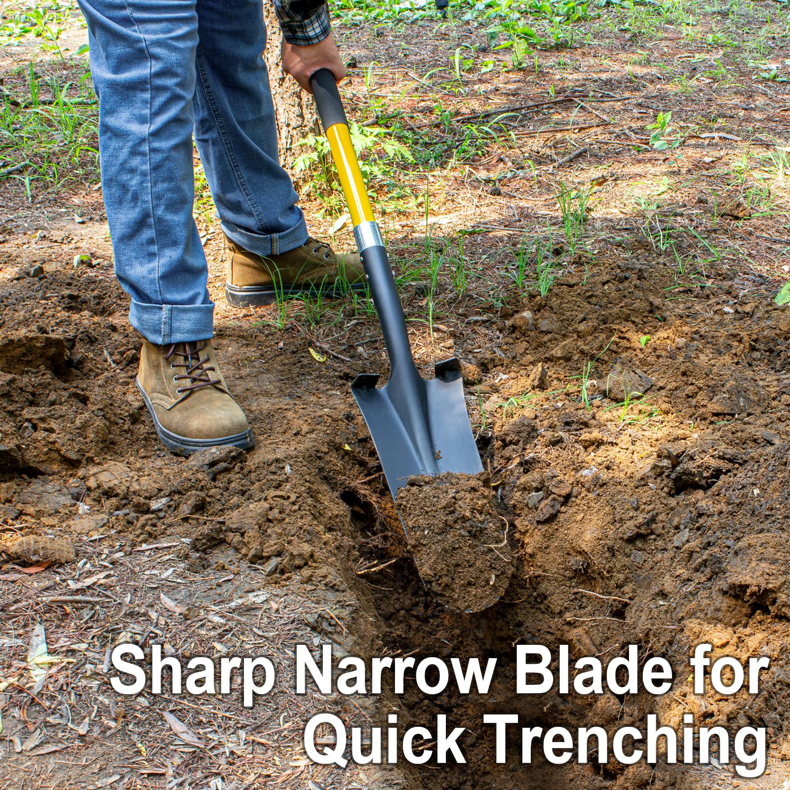 Nohovu fiberglass handle with dual non-slip grips for secure control