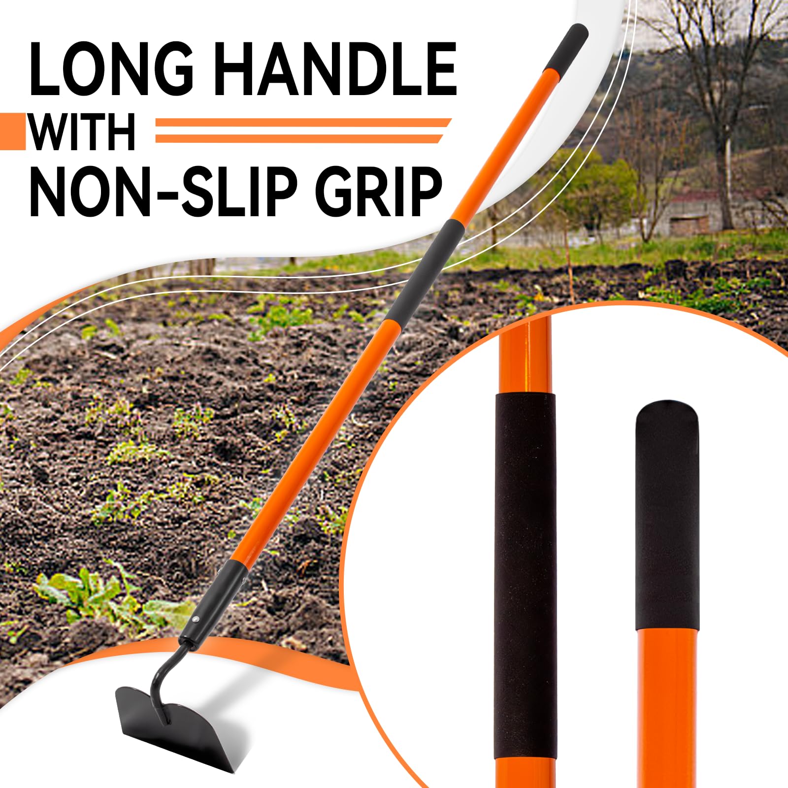 Nohovu handle grip detail showing non-slip grips for secure comfortable control