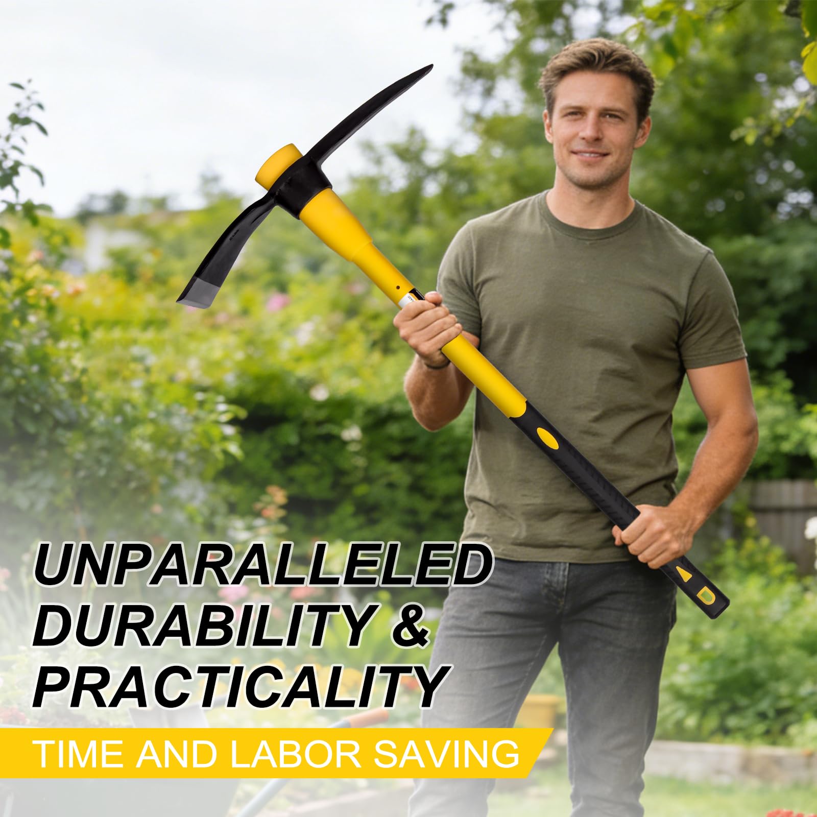 Nohovu pickaxe flat blade detail chopping clods for efficient digging