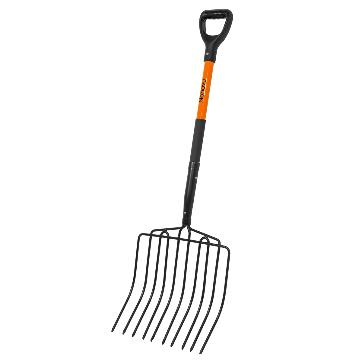 Nohovu pitchfork front view showing full head and handle, built for heavy work