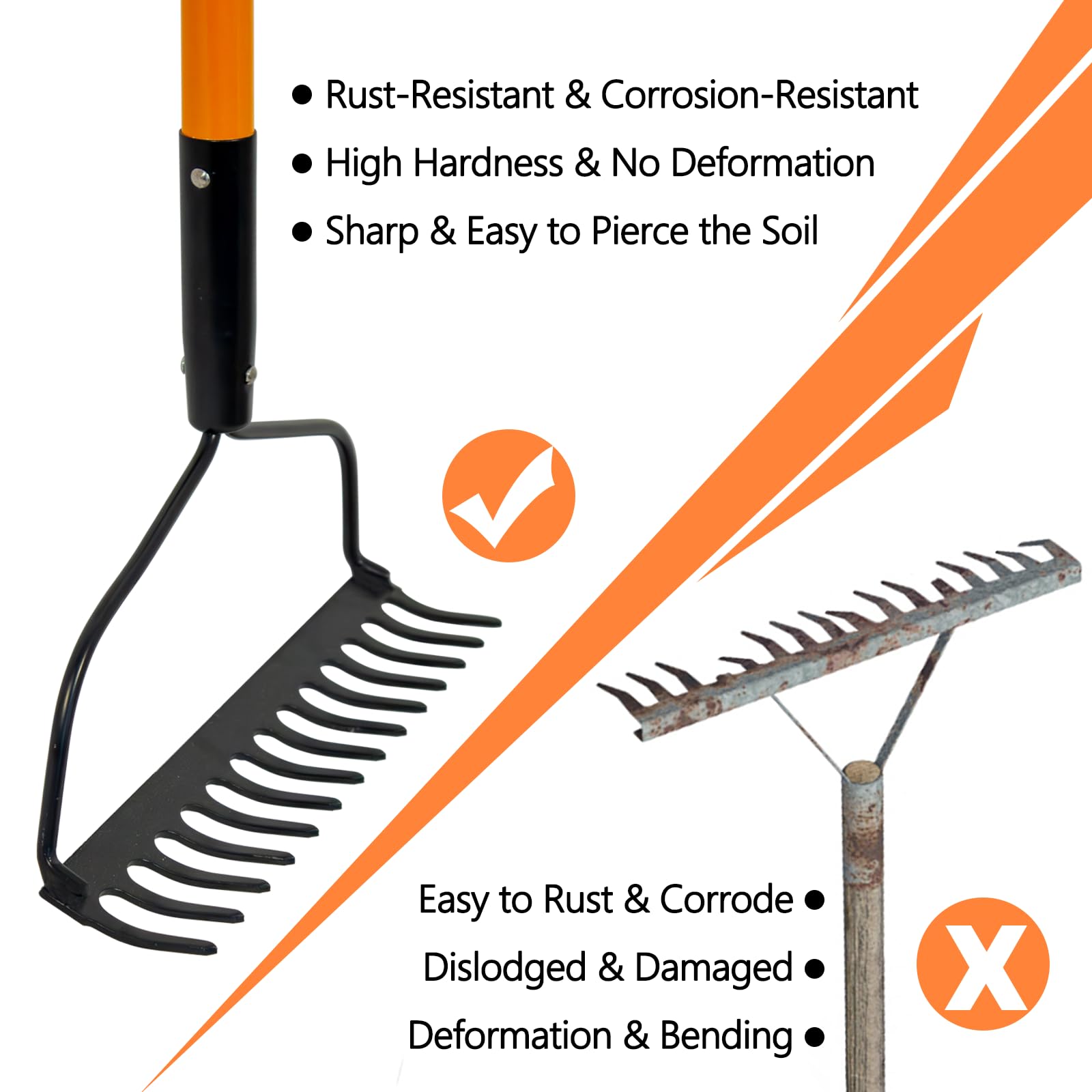 Nohovu handle texture showing fiberglass shaft and non-slip grips for comfortable, stable control