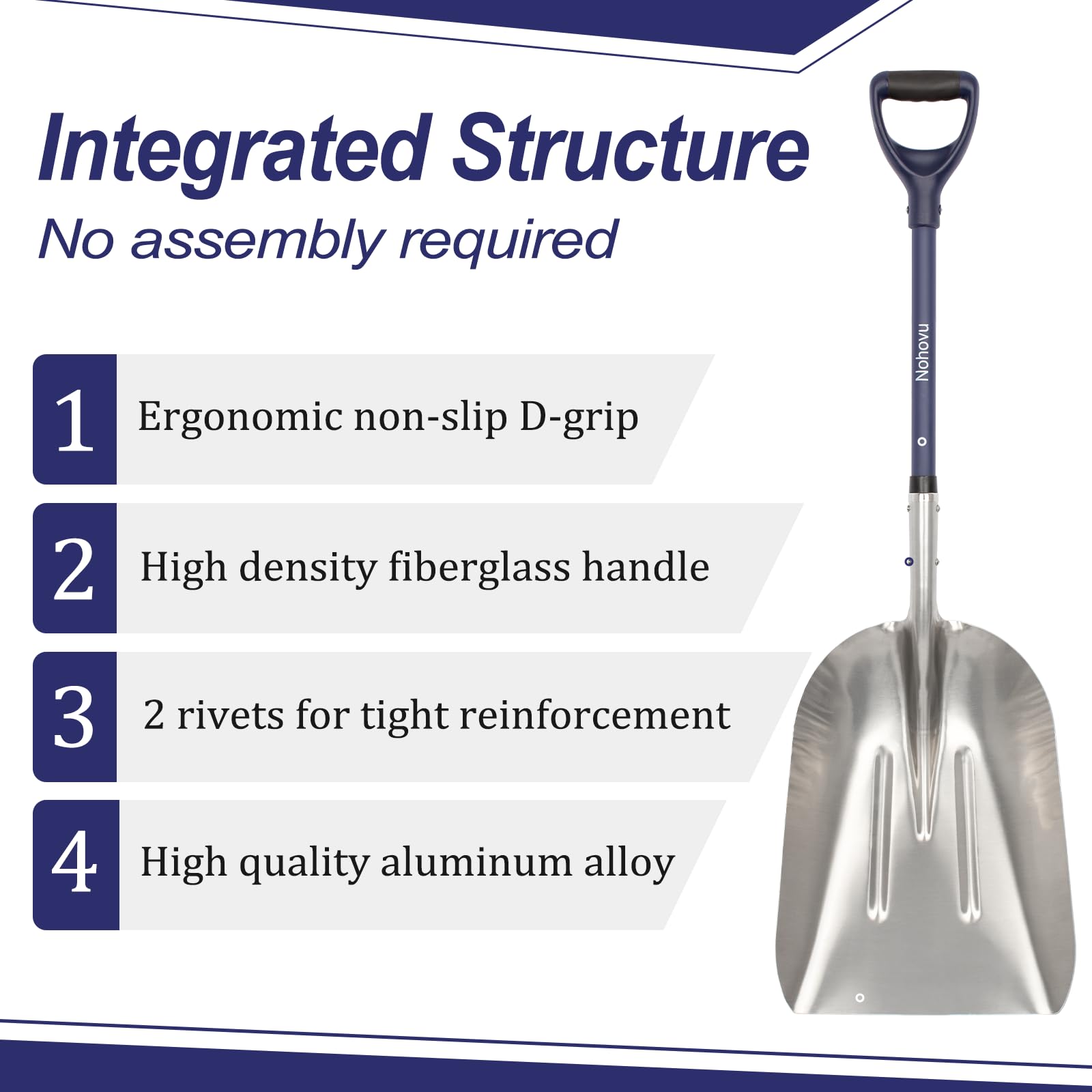 Nohovu shovel in use clearing a driveway to move large snow amounts quickly