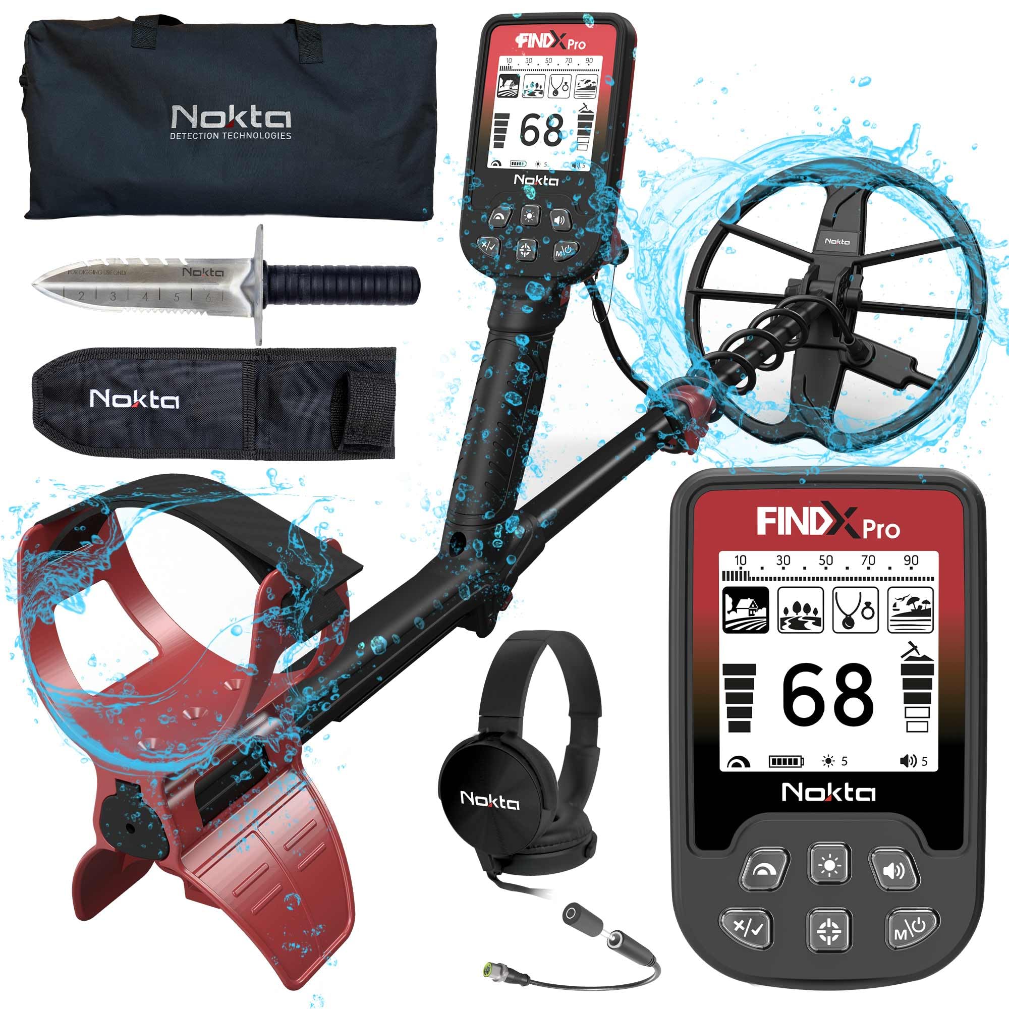 NOKTA DETECTION TECHNOLOGIES front view showing compact detector, easy transport benefit
