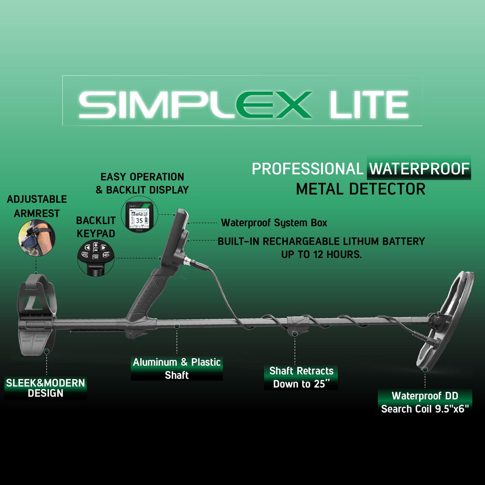 NOKTA Simplex Lite detecting on beach illustrating vibration feedback benefit