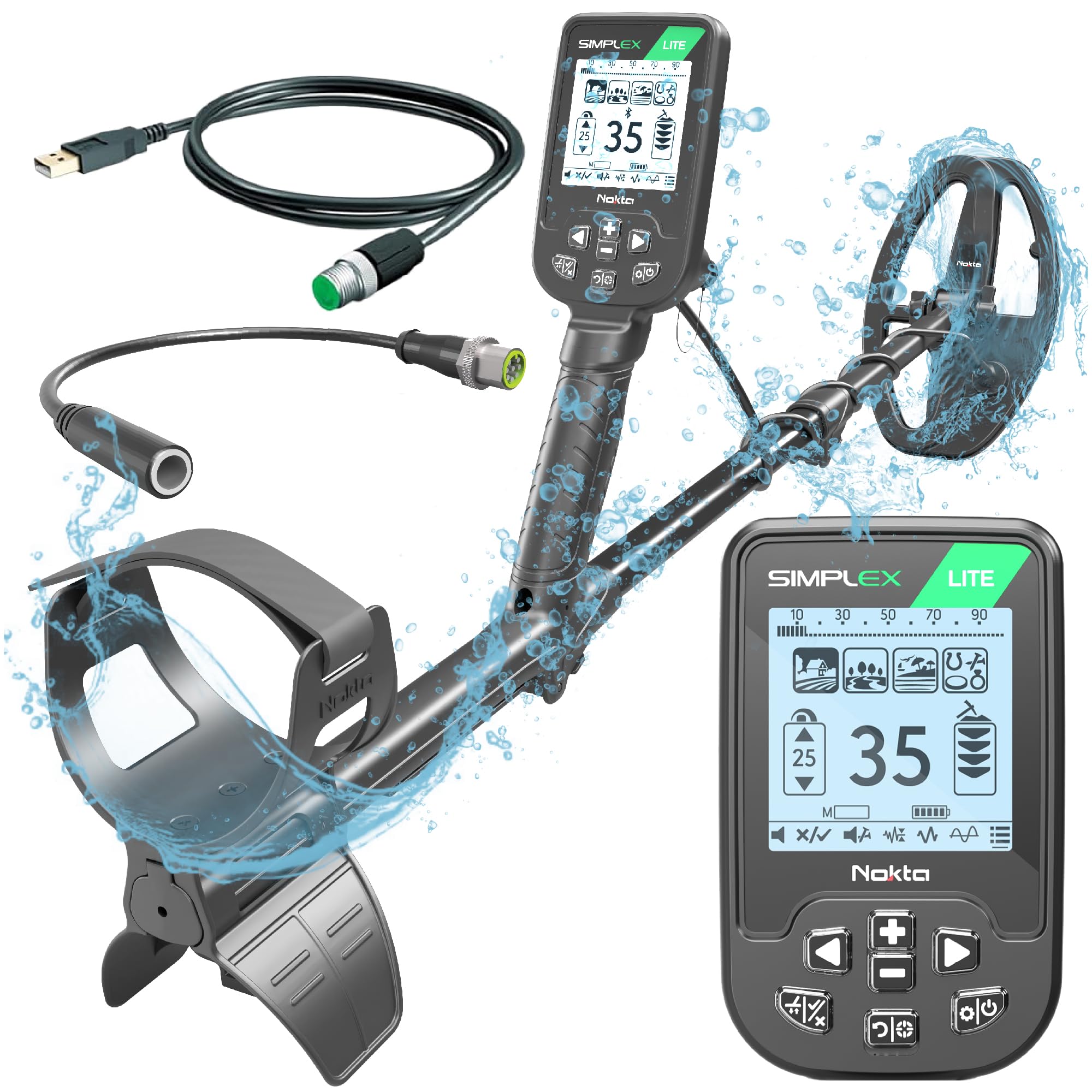 NOKTA Simplex Lite front view showing lightweight build and grip benefit