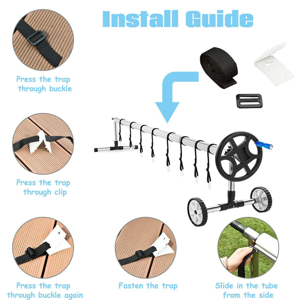 Nollapo adjustable tubing joint demonstrating flexible fit for many pools