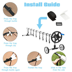 Nollapo adjustable tubing joint demonstrating flexible fit for many pools