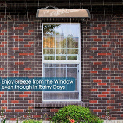 Nollapo installed over door showing weather protection benefit
